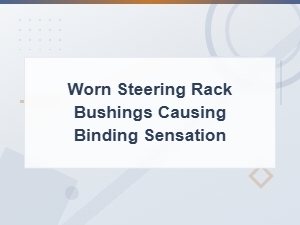 Worn Steering Rack Bushings Causing Binding Sensation,